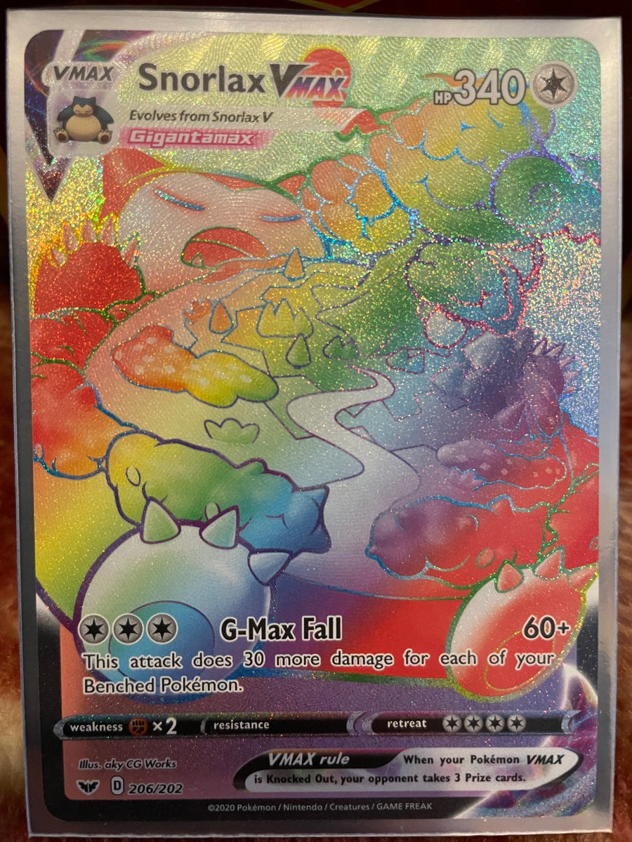Snorlax VMax Rainbow Rare PokePlugZa Snorlax VMax Rainbow Rare PokePlugZa