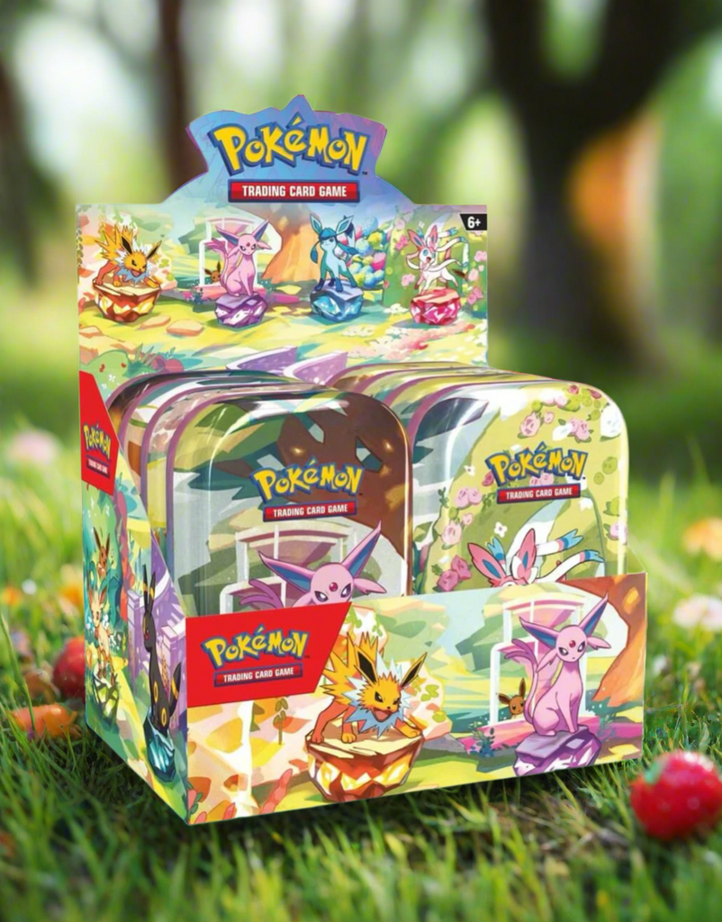 Pokmon TCG: Prismatic Evolutions Mini Tin Display Set PokePlugZa Pokmon TCG: Prismatic Evolutions Mini Tin Display Set PokePlugZa
