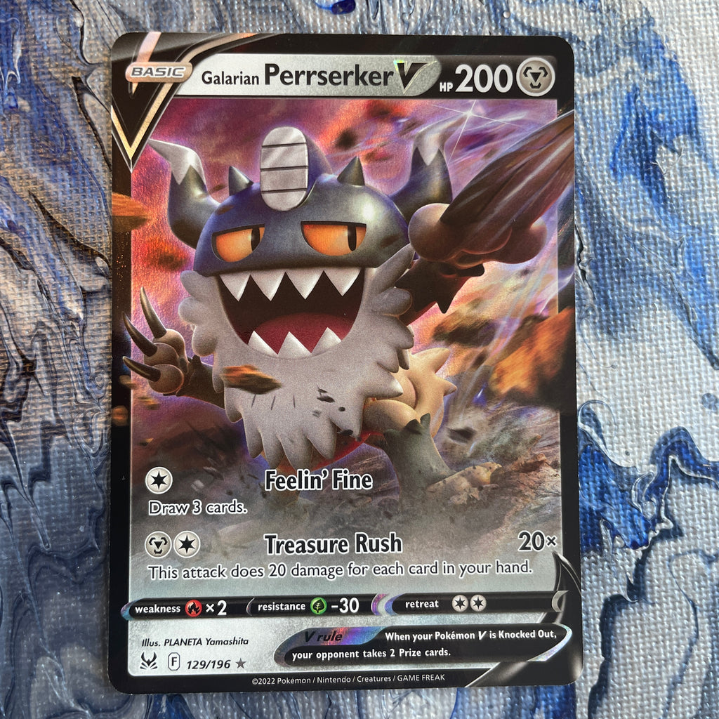 Galarian Perrserker V 129/196 PokePlugZa Galarian Perrserker V 129/196 PokePlugZa